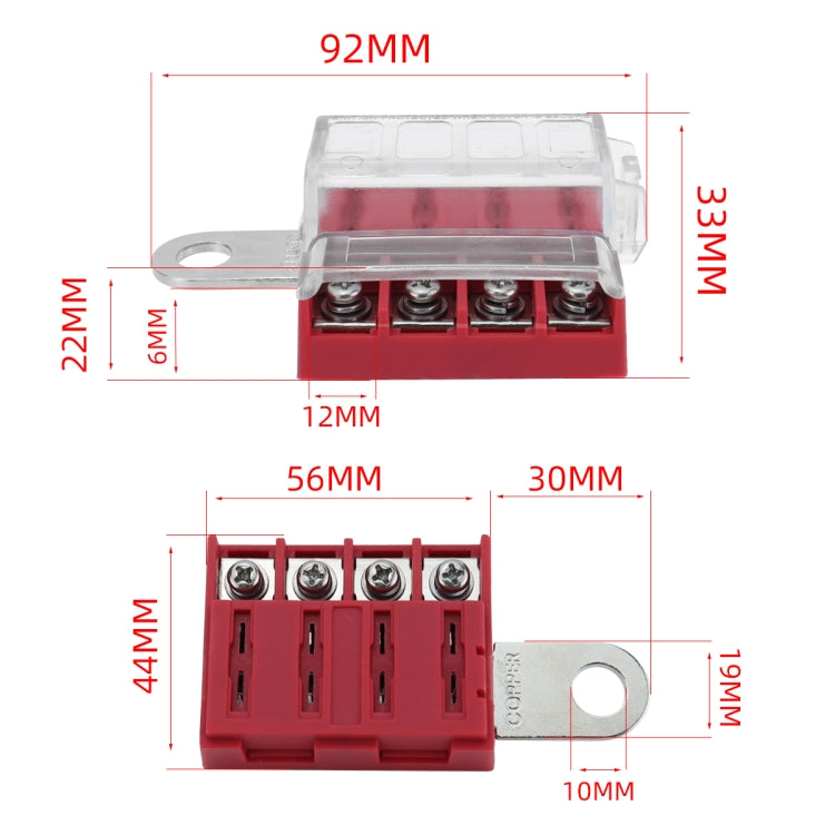 4-way RV Yacht Ignition Protection Battery Terminal Fuse Block, Specification: Two - Fuse by buy2fix | Online Shopping UK | buy2fix