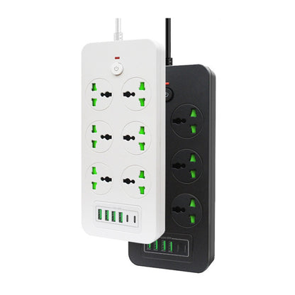 Thunderproof Overload Protection 4USB+2PD+6 Holes Socket, Color: White US Plug - Extension Socket by buy2fix | Online Shopping UK | buy2fix