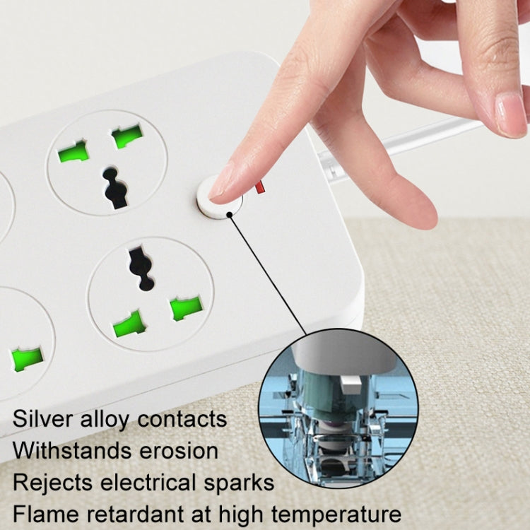 Thunderproof Overload Protection 4USB+2PD+6 Holes Socket, Color: White US Plug - Extension Socket by buy2fix | Online Shopping UK | buy2fix