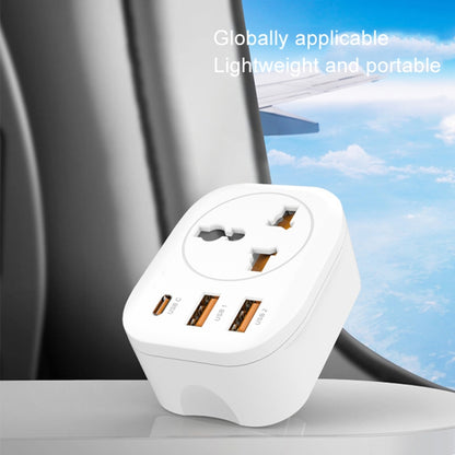 Universal Converter Plug 2USB+Type-C Smart Converter Socket UK Plug(White) - Plug Adaptor by buy2fix | Online Shopping UK | buy2fix