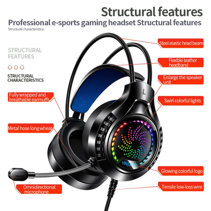 YINDIAO Q7 Colorful Light Computer Wired Headset USB Gaming Headset USB7.1 Sound Card Black - Multimedia Headset by YINDIAO | Online Shopping UK | buy2fix