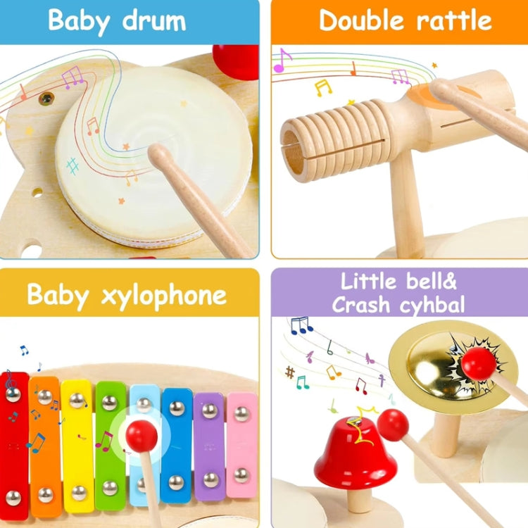 Children Wooden Desktop Music Percussion Toy Baby Early Learning Drum Enlightenment Toy, Style: Multi-function Percussion Table - Musical Instrument Toys by buy2fix | Online Shopping UK | buy2fix