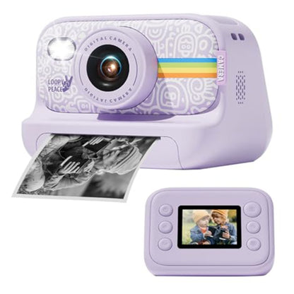 2.0-Inch LED Flash 1080P HD Recording Photo Printing Camera With 3-Rolls Paper, Color: Purple - Children Cameras by buy2fix | Online Shopping UK | buy2fix