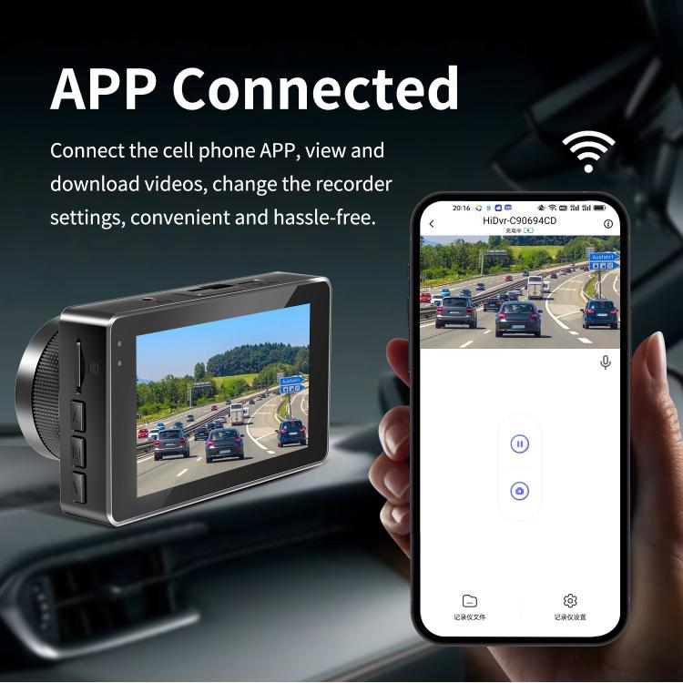 4K+1080P Driving Recorder Dual Front & Rear Recording WIFI Reversing Images(X16) - Car DVRs by buy2fix | Online Shopping UK | buy2fix