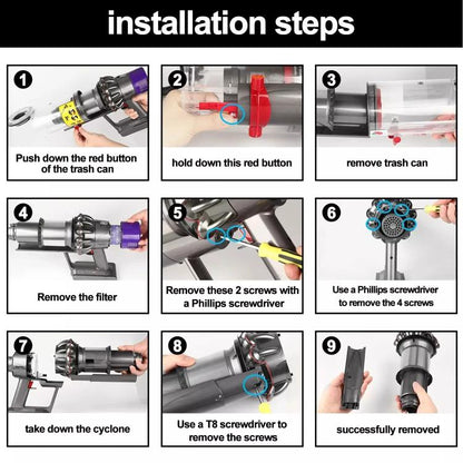 For Dyson V11 V10 V15 Cyclone Baffle Bin Runner Replacement Parts Short Version - For Dyson Accessories by buy2fix | Online Shopping UK | buy2fix