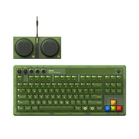 8BitDo Retro87 Mechanical Keyboard Retro RGB Lighting Green Transparent Keyboard With Large Keys - Wireless Keyboard by 8BitDo | Online Shopping UK | buy2fix