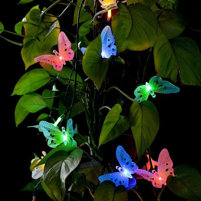 Solar Powered Butterfly Fiber Optic Fairy String Waterproof Christmas Outdoor Garden Holiday Lights, Size:4m 12LEDs - Solar Lights by buy2fix | Online Shopping UK | buy2fix