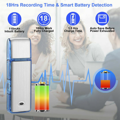 SK858 8GB Rechargeable Portable U-Disk Meeting Voice Recorder (Blue) - U-Disk Recorder by buy2fix | Online Shopping UK | buy2fix