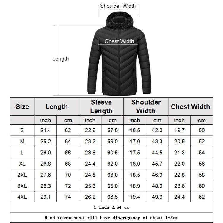 USB Heated Smart Constant Temperature Hooded Warm Coat for Men and Women (Color:Black Size:L) - Down Jackets by buy2fix | Online Shopping UK | buy2fix