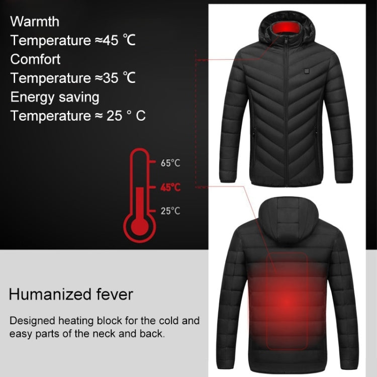 USB Heated Smart Constant Temperature Hooded Warm Coat for Men and Women (Color:Red Size:XL) - Down Jackets by buy2fix | Online Shopping UK | buy2fix