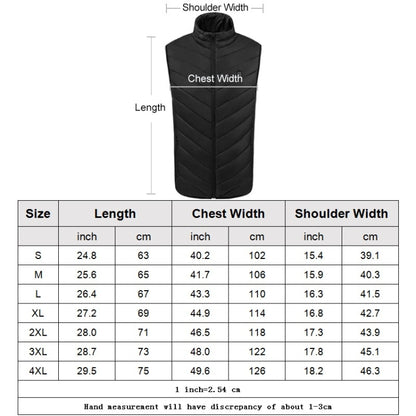 USB Security Smart Constant Temperature Fever Men Stand Collar Cotton Vest (Color:Black Size:S) - Down Jackets by buy2fix | Online Shopping UK | buy2fix