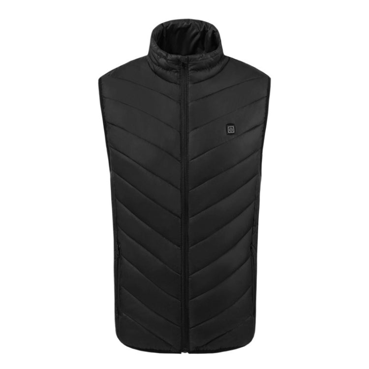 USB Security Smart Constant Temperature Fever Men Stand Collar Cotton Vest (Color:Black Size:XXL) - Down Jackets by buy2fix | Online Shopping UK | buy2fix