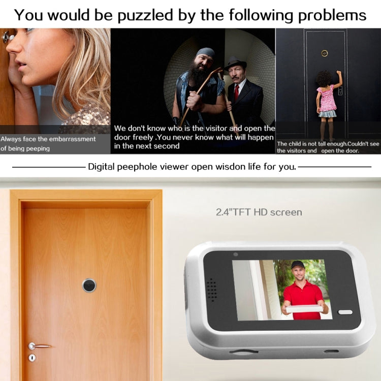 X8 2.4 inch Screen 2.0MP Security Camera No Disturb Peephole Viewer, Support TF Card - Security by buy2fix | Online Shopping UK | buy2fix