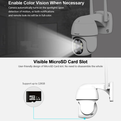 Sricam SP028 1080P HD Outdoor PTZ Camera, Support Two Way Audio / Motion Detection / Humanoid Detection / Color Night Vision / TF Card, US Plug - Security by Sricam | Online Shopping UK | buy2fix