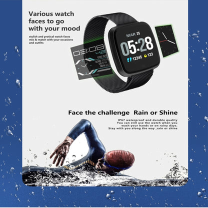 DTNO.1 G12 1.3 inches OLED Color Screen Smart Bracelet IP67 Waterproof, Steel Watchband, Support Call Reminder /Heart Rate Monitoring /Sedentary Reminder /Multi-sport Mode(Black) - Smart Wristbands by DTNO.1 | Online Shopping UK | buy2fix