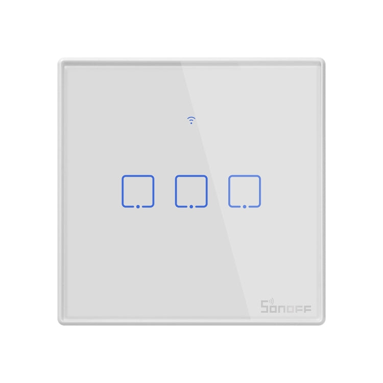 Sonoff T2 Touch 86mm Tempered Glass Panel Wall Switch Smart Home Light Touch Switch, Compatible with Alexa and Google Home, AC 100V-240V, EU Plug -  by buy2fix | Online Shopping UK | buy2fix