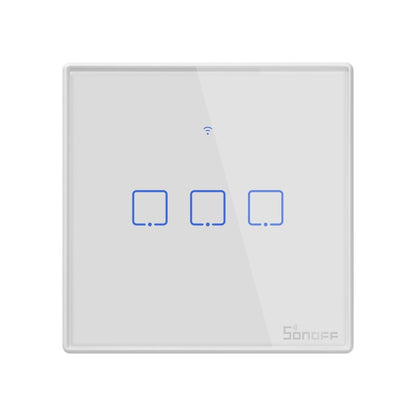 Sonoff T2 Touch 86mm Tempered Glass Panel Wall Switch Smart Home Light Touch Switch, Compatible with Alexa and Google Home, AC 100V-240V, EU Plug -  by buy2fix | Online Shopping UK | buy2fix