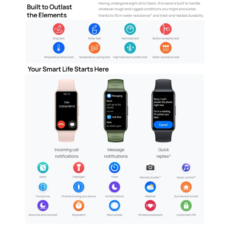 HUAWEI Band 8 Standard 1.47 inch AMOLED Smart Watch, Support Heart Rate / Blood Pressure / Blood Oxygen / Sleep Monitoring(Emerald) - Wearable Devices by Huawei | Online Shopping UK | buy2fix
