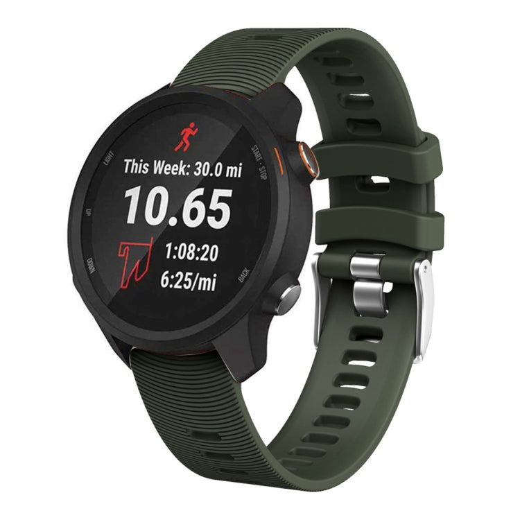 Smart Watch Silicone Watch Band for Garmin Forerunner 245(Army Green) - Smart Wear by buy2fix | Online Shopping UK | buy2fix