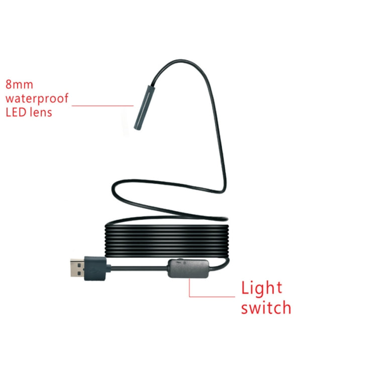 2.0MP HD Camera WiFi Endoscope Snake Tube Inspection Camera with 8 LED, Waterproof IP68, Lens Diameter: 8mm, Length: 10m, Soft Line - Consumer Electronics by buy2fix | Online Shopping UK | buy2fix