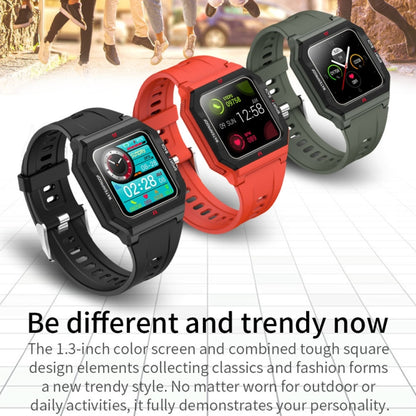 Lokmat FT10 1.3 inch IPS Touch Screen Waterproof Smart Watch, Support Music Play / Heart Rate / Blood Pressure Monitor(Red) - Smart Watches by Lokmat | Online Shopping UK | buy2fix