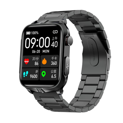 TK11P 1.83 inch IPS Screen IP68 Waterproof Steel Band Smart Watch, Support Stress Monitoring / ECG (Black) - Smart Watches by buy2fix | Online Shopping UK | buy2fix