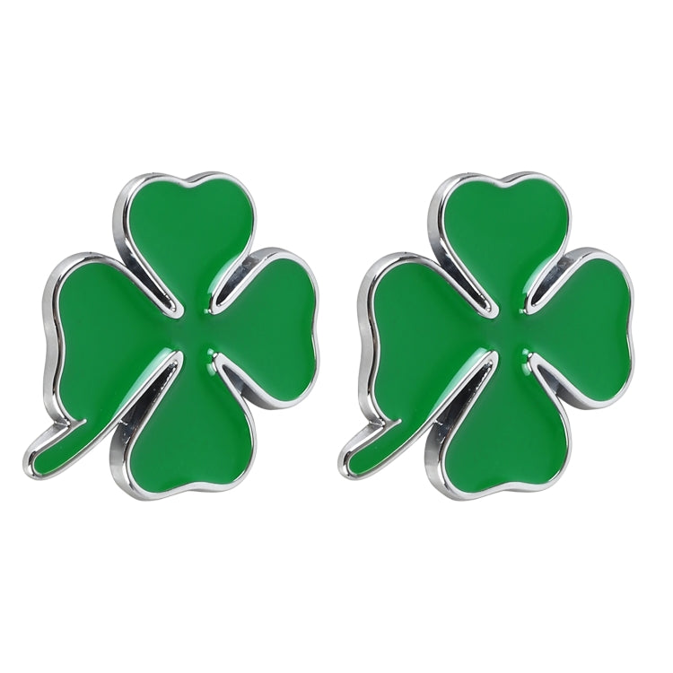 2pcs Four Leaf Clover Luck Symbol Badge Labeling Sticker Styling Car Decoration, Size: 2x2x0.2cm - In Car by buy2fix | Online Shopping UK | buy2fix