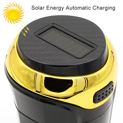 N12B Car Creative Ashtray Solar Power With Light And Cover Car Supplies (Gold) - In Car by buy2fix | Online Shopping UK | buy2fix