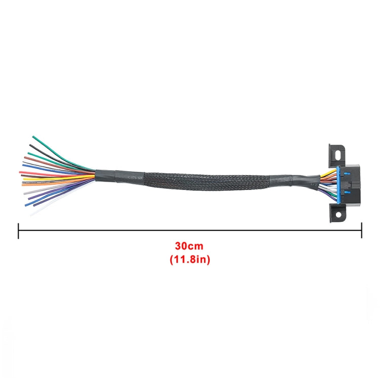 18AWG OBD 16 Pin OBD Cable Opening Line OBD 2 Extension Cable, Cable Length: 30cm - Cables & Connectors by buy2fix | Online Shopping UK | buy2fix