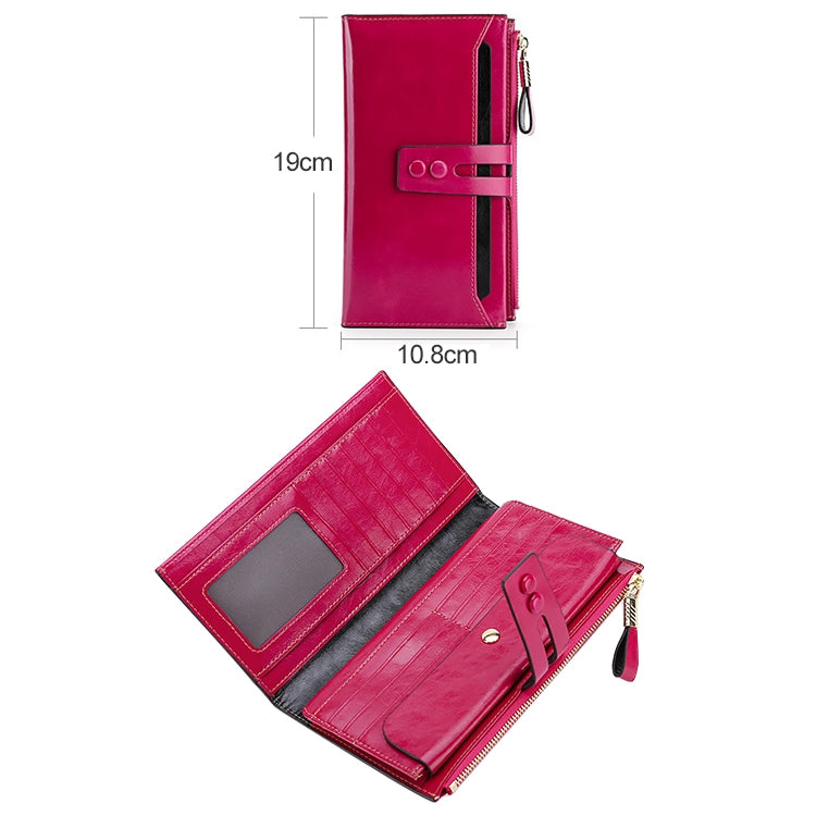 8239 Antimagnetic RFID Multi-function Leather Lady Wallet Large-capacity Purse with Detachable Card Holder (Rose Purple) - Antimagnetic RFID Package by buy2fix | Online Shopping UK | buy2fix