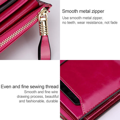 8239 Antimagnetic RFID Multi-function Leather Lady Wallet Large-capacity Purse with Detachable Card Holder (Rose Purple) - Home & Garden by buy2fix | Online Shopping UK | buy2fix