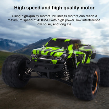 SG-1601 Brush Version 2.4G Remote Control Competitive Bigfoot Off-road Vehicle 1:16 Sturdy and Playable Four-wheel Drive Toy Car Model with LED Headlights & Head-up Wheels (Green) - RC Cars by buy2fix | Online Shopping UK | buy2fix