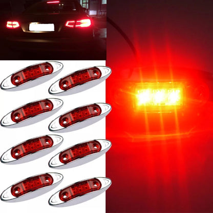 10 PCS DC 10-30V Car Truck Trailer Piranha 3-LED Side Marker Indicator Lights Bulb Lamp, Light Color: Red - Clearance Lights by buy2fix | Online Shopping UK | buy2fix