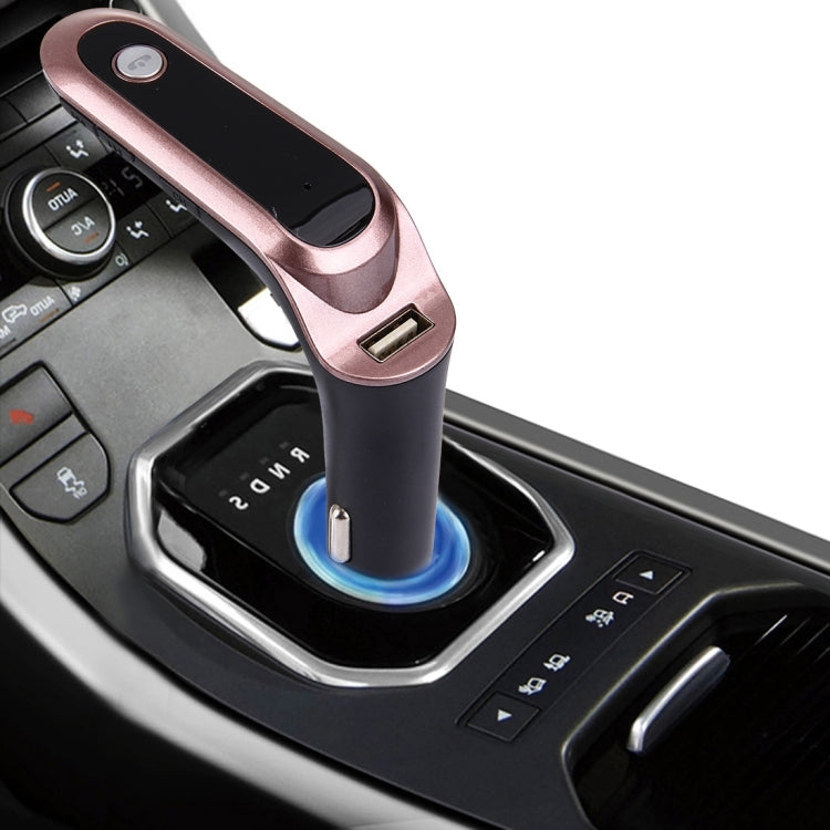 CARS7 Bluetooth Car Charger with Digital Display for Mobile Phone(Rose Gold) - Car Charger by buy2fix | Online Shopping UK | buy2fix