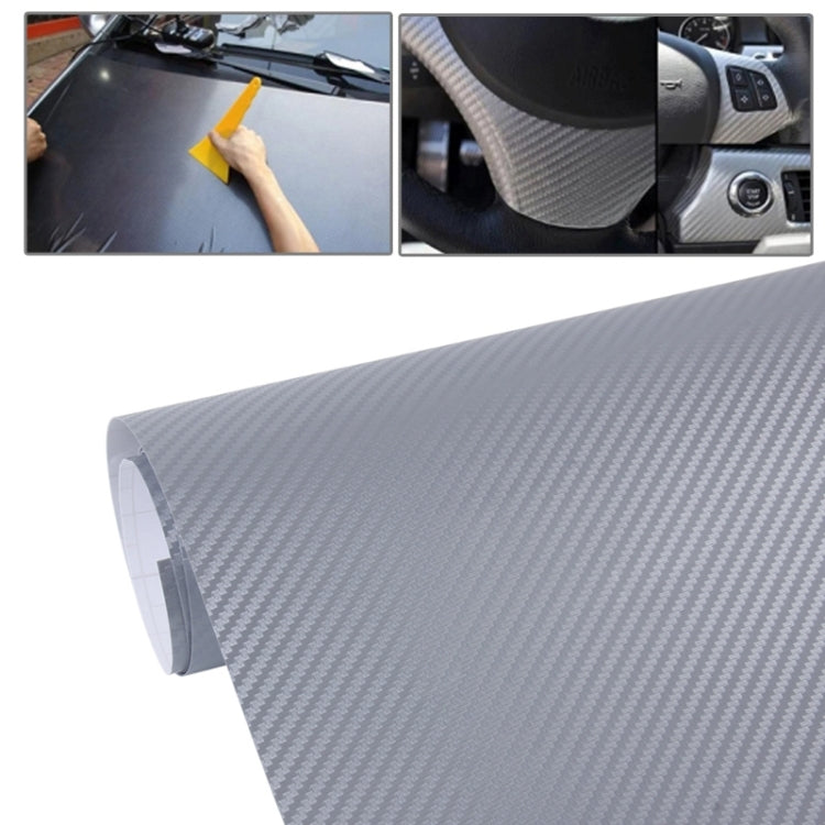 Car Decorative 3D Carbon Fiber PVC Sticker, Size: 152cm x 50cm (Light Grey) - Auto Film by buy2fix | Online Shopping UK | buy2fix