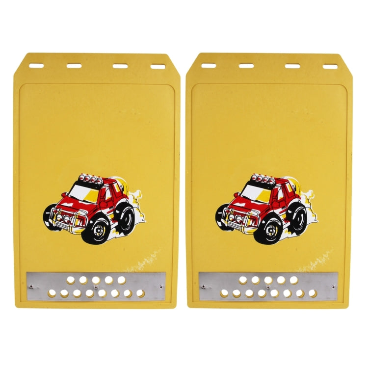 2 PCS WS-003 Premium Heavy Duty Molded Splash Mud Flaps Auto Front and Rear Guards, Small Size, Random Pattern Delivery(Yellow) - Mudguards by buy2fix | Online Shopping UK | buy2fix