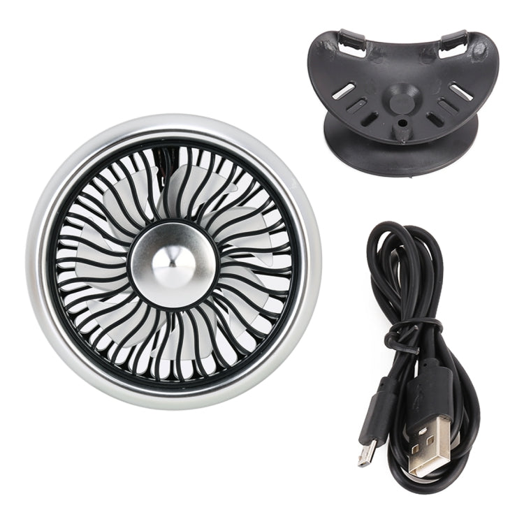 Portable Car Electric Cooling Fan with Base(Silver) - Heating & Fans by buy2fix | Online Shopping UK | buy2fix