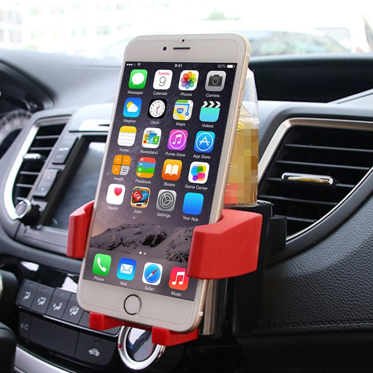 SHUNWEI SD-1027 Car Auto Multi-functional ABS Air Vent Drink Holder Bottle Cup Holder Phone Holder Mobile Mount (Red) - Car Drink Holders by SHUNWEI | Online Shopping UK | buy2fix