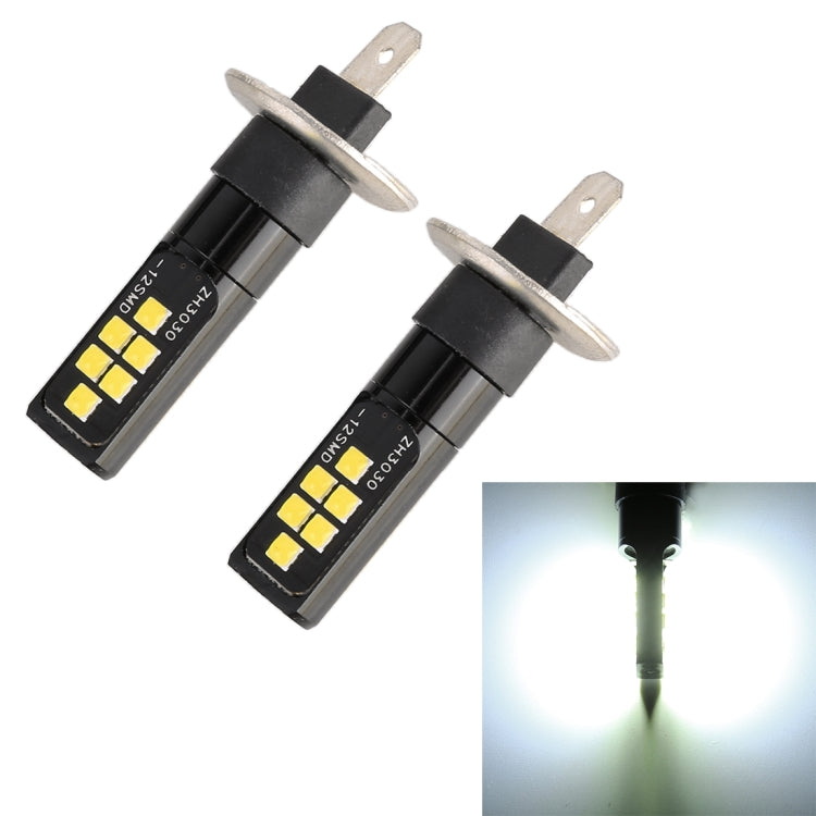 2 PCS H1 DC9-16V / 3.5W / 6000K / 320LM Car Auto Fog Light 12LEDs SMD-ZH3030 Lamps, with Constant Current (White Light) - Fog / Driving Lights by buy2fix | Online Shopping UK | buy2fix