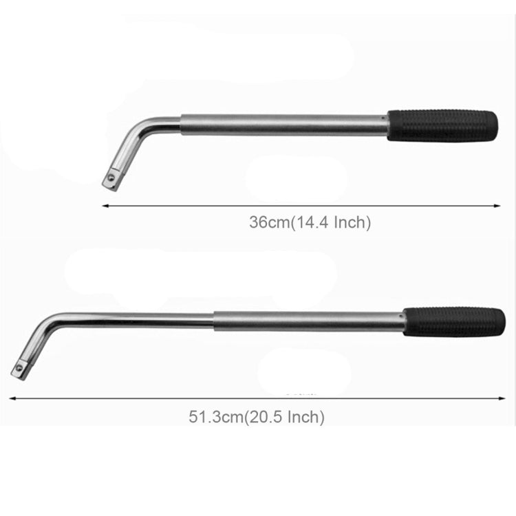 Telescoping Wheel Lug Wrench with Reversible 17mm & 19mm, 21mm & 23mm Socket Adapters And Extended Nonslip Handle from 14.4 inch to 20.5 inch - In Car by buy2fix | Online Shopping UK | buy2fix