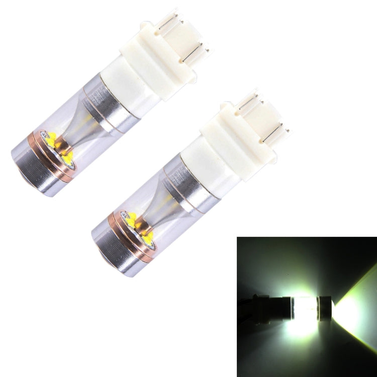 2 PCS T25/3157 Dual Wires 2300 LM 6000K 30W White Light 6 LED Canbus Car Brake Light Bulb, DC 12V - Brake Lights by buy2fix | Online Shopping UK | buy2fix