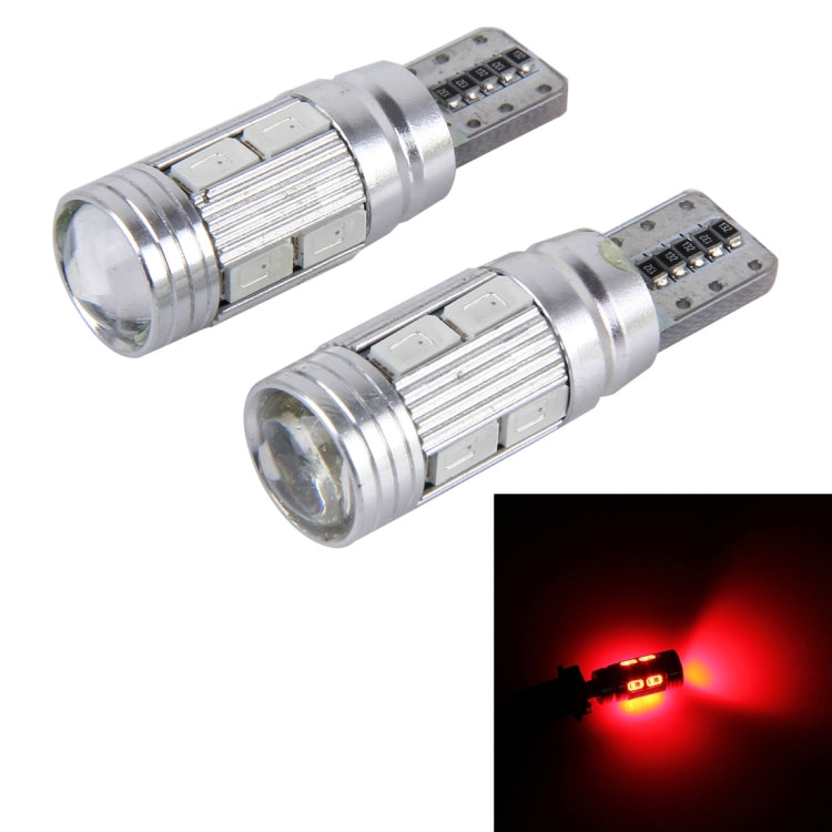 2 PCS T10 6W 10 SMD 5630 LED Error-Free Canbus Car Clearance Lights Lamp, DC 12V(Red Light) - Clearance Lights by buy2fix | Online Shopping UK | buy2fix
