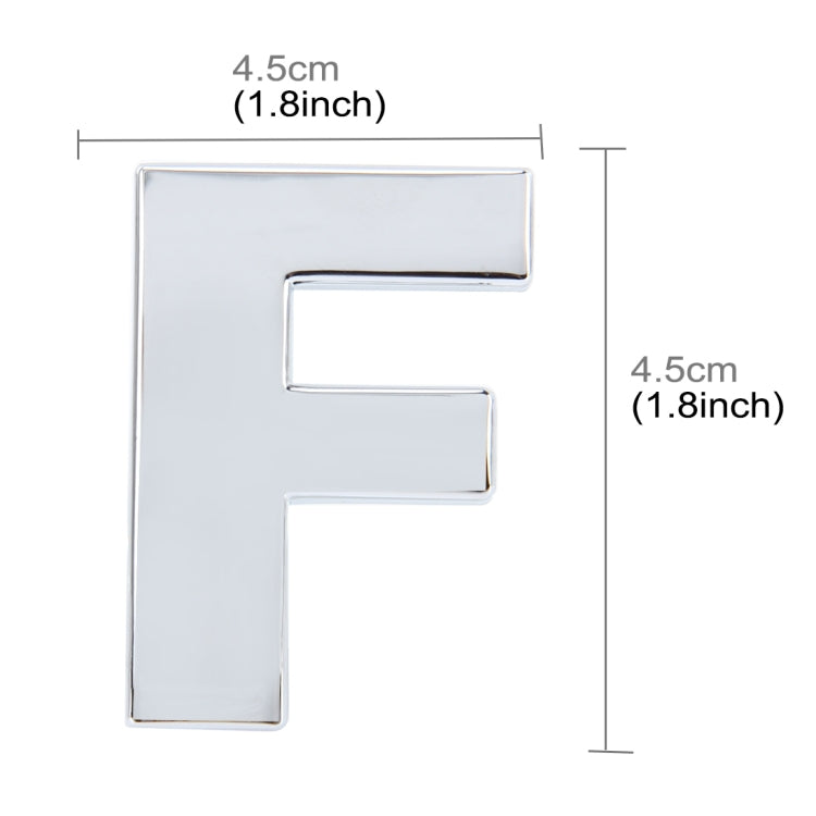 Car Vehicle Badge Emblem 3D English Letter F Self-adhesive Sticker Decal, Size: 4.5*4.5*0.5cm - 3D Metal Sticker by buy2fix | Online Shopping UK | buy2fix