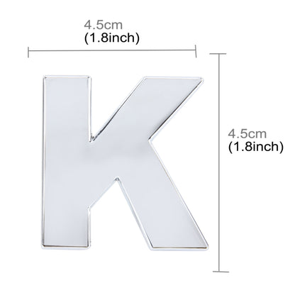 Car Vehicle Badge Emblem 3D English Letter K Self-adhesive Sticker Decal, Size: 4.5*4.5*0.5cm - 3D Metal Sticker by buy2fix | Online Shopping UK | buy2fix