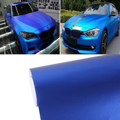 5m * 0.5m Ice Blue Metallic Matte Icy Ice Car Decal Wrap Auto Wrapping Vehicle Sticker Motorcycle Sheet Tint Vinyl Air Bubble Free(Dark Blue) - Auto Film by buy2fix | Online Shopping UK | buy2fix