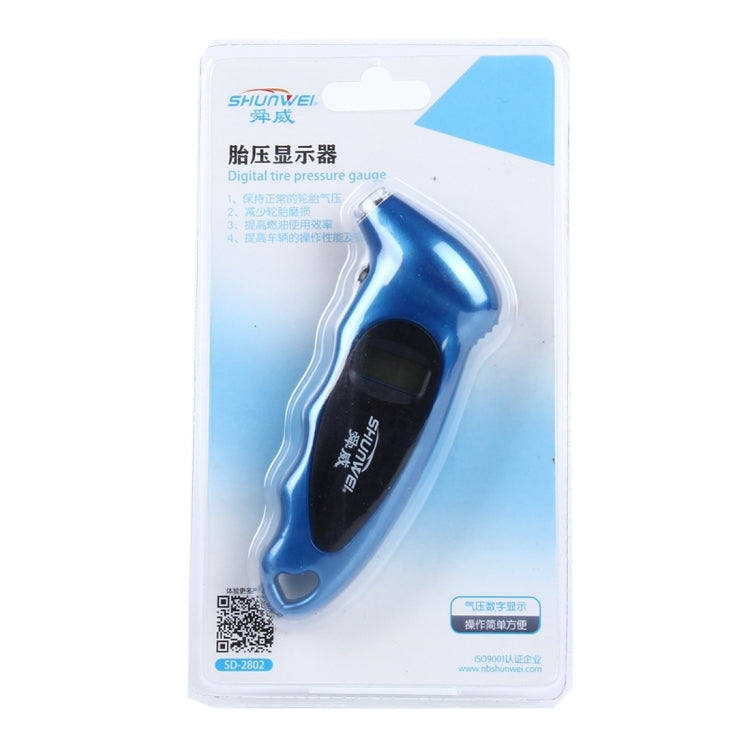 SHUNWEI SD-2802 Digital Tire Pressure Gauge 150 PSI 4 Settings for Car Truck Bicycle with Backlit LCD and Non-Slip Grip(Blue) - In Car by SHUNWEI | Online Shopping UK | buy2fix
