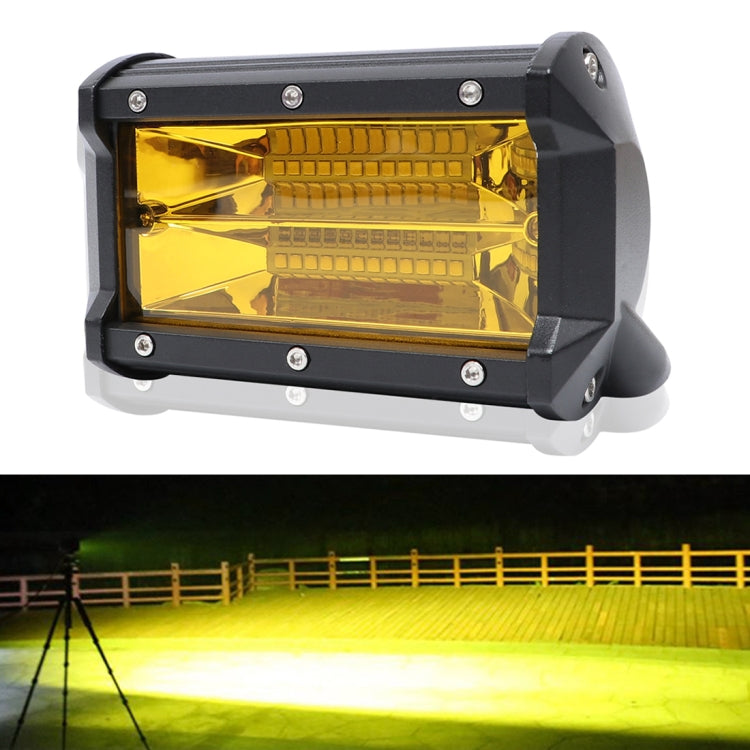 5 inch 18W 24 LED Waterproof IP67 Two Bar Modified Off-road Lights Spotlight Light Car Work Lights, DC 9-48V(Yellow Light) - Work Lights by buy2fix | Online Shopping UK | buy2fix