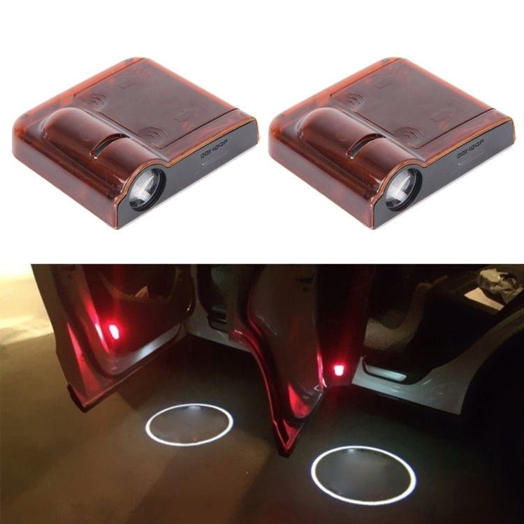 2 PCS LED Ghost Shadow Light, Car Door LED Laser Welcome Decorative Light, Display Logo for Audi Car Brand(Red) - Door Lights by buy2fix | Online Shopping UK | buy2fix