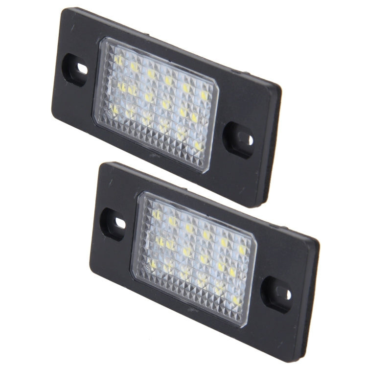 2 PCS License Plate Light with 18  SMD-3528 Lamps for Volkswagen Touareg 2003-2010  ,Prosche  Cayenne 2002-2010,2W 120LM, DC12V (White Light) - License Plate Lights by buy2fix | Online Shopping UK | buy2fix