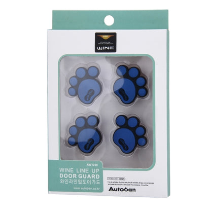 4 PCS Dog Footprint Shape Cartoon Style PVC Car Auto Protection Anti-scratch Door Guard Decorative Sticker(Blue) - Anti Collision Sticker by buy2fix | Online Shopping UK | buy2fix